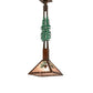 Meyda Lighting Winter Pine 12"Sq Vintage Copper & Oil Rubbed Bronze Tall Pines Pendant Light With Silver Mica Shade Glass
