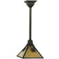 Meyda Lighting Winter Pine 13" Craftsman Brown Mini Pendant Light With Beige Iridescent Shade Glass