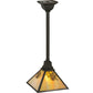 Meyda Lighting Winter Pine 13" Craftsman Brown Mini Pendant Light With Beige Iridescent Shade Glass