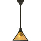 Meyda Lighting Winter Pine 13" Craftsman Brown Mini Pendant Light With Beige Iridescent Shade Glass