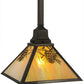 Meyda Lighting Winter Pine 13" Craftsman Brown Mini Pendant Light With Beige Iridescent Shade Glass