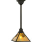 Meyda Lighting Winter Pine 13" Craftsman Brown Mini Pendant Light With Beige Iridescent Shade Glass