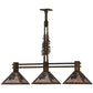 Meyda Lighting Winter Pine 144443 45" 3-Light Antique Copper Tall Pines Island Pendant Light With Silver Mica Shade Glass