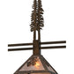 Meyda Lighting Winter Pine 144443 45" 3-Light Antique Copper Tall Pines Island Pendant Light With Silver Mica Shade Glass