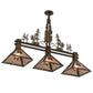 Meyda Lighting Winter Pine 152313 45" 3-Light Antique Copper Tall Pines Island Pendant Light With Silver Mica Shade Glass