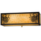 Meyda Lighting Winter Pine 16" 2-Light Craftsman Brown Wall Sconce With Beige Art Shade Glass