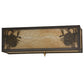 Meyda Lighting Winter Pine 16" 2-Light Craftsman Brown Wall Sconce With Beige Art Shade Glass