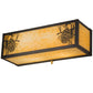 Meyda Lighting Winter Pine 16" 2-Light Craftsman Brown Wall Sconce With Beige Art Shade Glass