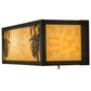Meyda Lighting Winter Pine 16" 2-Light Craftsman Brown Wall Sconce With Beige Art Shade Glass