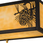 Meyda Lighting Winter Pine 16" 2-Light Craftsman Brown Wall Sconce With Beige Art Shade Glass