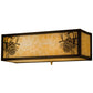 Meyda Lighting Winter Pine 16" 2-Light Craftsman Brown Wall Sconce With Beige Art Shade Glass