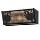 Meyda Lighting Winter Pine 16" 2-Light Solar Black Vanity Light With Silver Mica Shade Glass