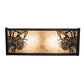 Meyda Lighting Winter Pine 16" 2-Light Solar Black Vanity Light With Silver Mica Shade Glass