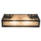 Meyda Lighting Winter Pine 16" 2-Light Solar Black Vanity Light With Silver Mica Shade Glass