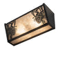 Meyda Lighting Winter Pine 16" 2-Light Solar Black Vanity Light With Silver Mica Shade Glass