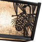 Meyda Lighting Winter Pine 16" 2-Light Solar Black Vanity Light With Silver Mica Shade Glass