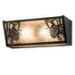 Meyda Lighting Winter Pine 16" 2-Light Solar Black Vanity Light With Silver Mica Shade Glass