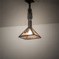 Meyda Lighting Winter Pine 16" Dark Burnished Antique Copper Tall Pines Pendant Light With Silver Mica Shade Glass
