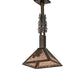 Meyda Lighting Winter Pine 16" Dark Burnished Antique Copper Tall Pines Pendant Light With Silver Mica Shade Glass