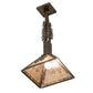 Meyda Lighting Winter Pine 16" Dark Burnished Antique Copper Tall Pines Pendant Light With Silver Mica Shade Glass