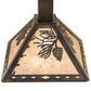 Meyda Lighting Winter Pine 16" Dark Burnished Antique Copper Tall Pines Pendant Light With Silver Mica Shade Glass