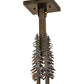 Meyda Lighting Winter Pine 16" Dark Burnished Antique Copper Tall Pines Pendant Light With Silver Mica Shade Glass