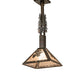 Meyda Lighting Winter Pine 16" Dark Burnished Antique Copper Tall Pines Pendant Light With Silver Mica Shade Glass