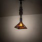 Meyda Lighting Winter Pine 16" Timeless Bronze Tall Pines Pendant Light With Amber Mica Shade Glass