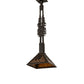 Meyda Lighting Winter Pine 16" Timeless Bronze Tall Pines Pendant Light With Amber Mica Shade Glass