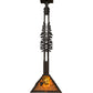 Meyda Lighting Winter Pine 16" Timeless Bronze Tall Pines Pendant Light With Amber Mica Shade Glass
