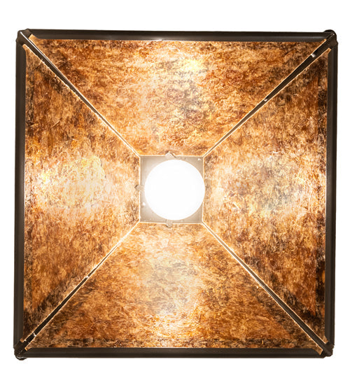 Meyda Lighting Winter Pine 16" Timeless Bronze Tall Pines Pendant Light With Amber Mica Shade Glass