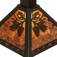 Meyda Lighting Winter Pine 16" Timeless Bronze Tall Pines Pendant Light With Amber Mica Shade Glass