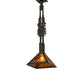 Meyda Lighting Winter Pine 16" Timeless Bronze Tall Pines Pendant Light With Amber Mica Shade Glass