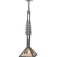 Meyda Lighting Winter Pine 16" Timeless Bronze Tall Pines Pendant Light With Silver Mica Shade Glass