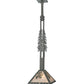 Meyda Lighting Winter Pine 16" Timeless Bronze Tall Pines Pendant Light With Silver Mica Shade Glass