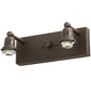 Meyda Lighting Winter Pine 17" 2-Light Oil Rubbed Bronze Vanity Light With Beige Iridescent Shade Glass