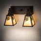 Meyda Lighting Winter Pine 17" 2-Light Oil Rubbed Bronze Vanity Light With Beige Iridescent Shade Glass