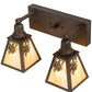 Meyda Lighting Winter Pine 17" 2-Light Oil Rubbed Bronze Vanity Light With Beige Iridescent Shade Glass