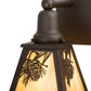 Meyda Lighting Winter Pine 17" 2-Light Oil Rubbed Bronze Vanity Light With Beige Iridescent Shade Glass