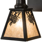 Meyda Lighting Winter Pine 17" 2-Light Satin Black Wrought Iron Vanity Light With Silver Mica Shade Glass