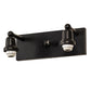 Meyda Lighting Winter Pine 17" 2-Light Satin Black Wrought Iron Vanity Light With Silver Mica Shade Glass
