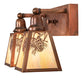 Meyda Lighting Winter Pine 17" 2-Light Vintage Copper Vanity Light With Beige Iridescent Shade Glass