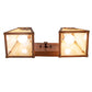 Meyda Lighting Winter Pine 17" 2-Light Vintage Copper Vanity Light With Beige Iridescent Shade Glass