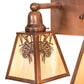 Meyda Lighting Winter Pine 17" 2-Light Vintage Copper Vanity Light With Beige Iridescent Shade Glass