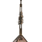 Meyda Lighting Winter Pine 17" Antique Copper Tall Pines Pendant Light With Silver Mica Shade Glass