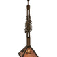 Meyda Lighting Winter Pine 17" Antique Copper Tall Pines Pendant Light With Silver Mica Shade Glass