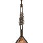 Meyda Lighting Winter Pine 17" Antique Copper Tall Pines Pendant Light With Silver Mica Shade Glass
