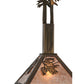 Meyda Lighting Winter Pine 17" Antique Copper Tall Pines Pendant Light With Silver Mica Shade Glass