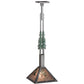 Meyda Lighting Winter Pine 17" Industrial Steel & Rust Tall Pines Pendant Light With Silver Mica Shade Glass