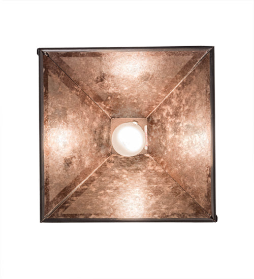 Meyda Lighting Winter Pine 17" Industrial Steel & Rust Tall Pines Pendant Light With Silver Mica Shade Glass
